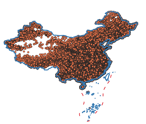2023年全国村级点位分布图