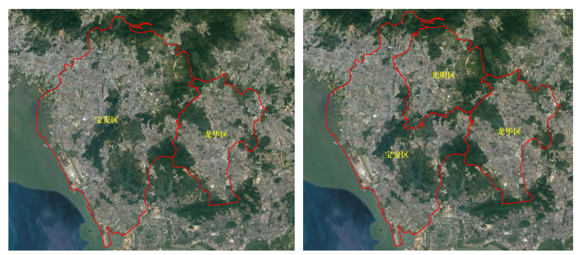 2018年和2019年深圳市行政区划对比