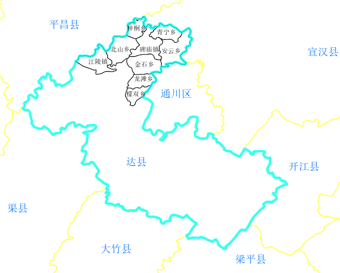 2013年达县区划图